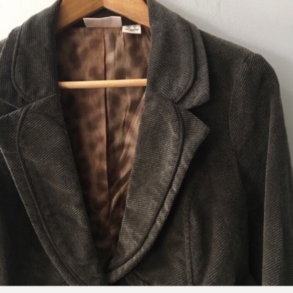 DKNY JEANS velvety cord double collar blazer - Picture 2 of 5